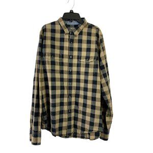 1901 Men's Buttoned Down Tan & Navy Blue Shirt